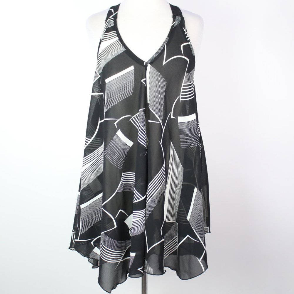 J. Valdi Womens Medium Sheer Swim Cover Up Dress